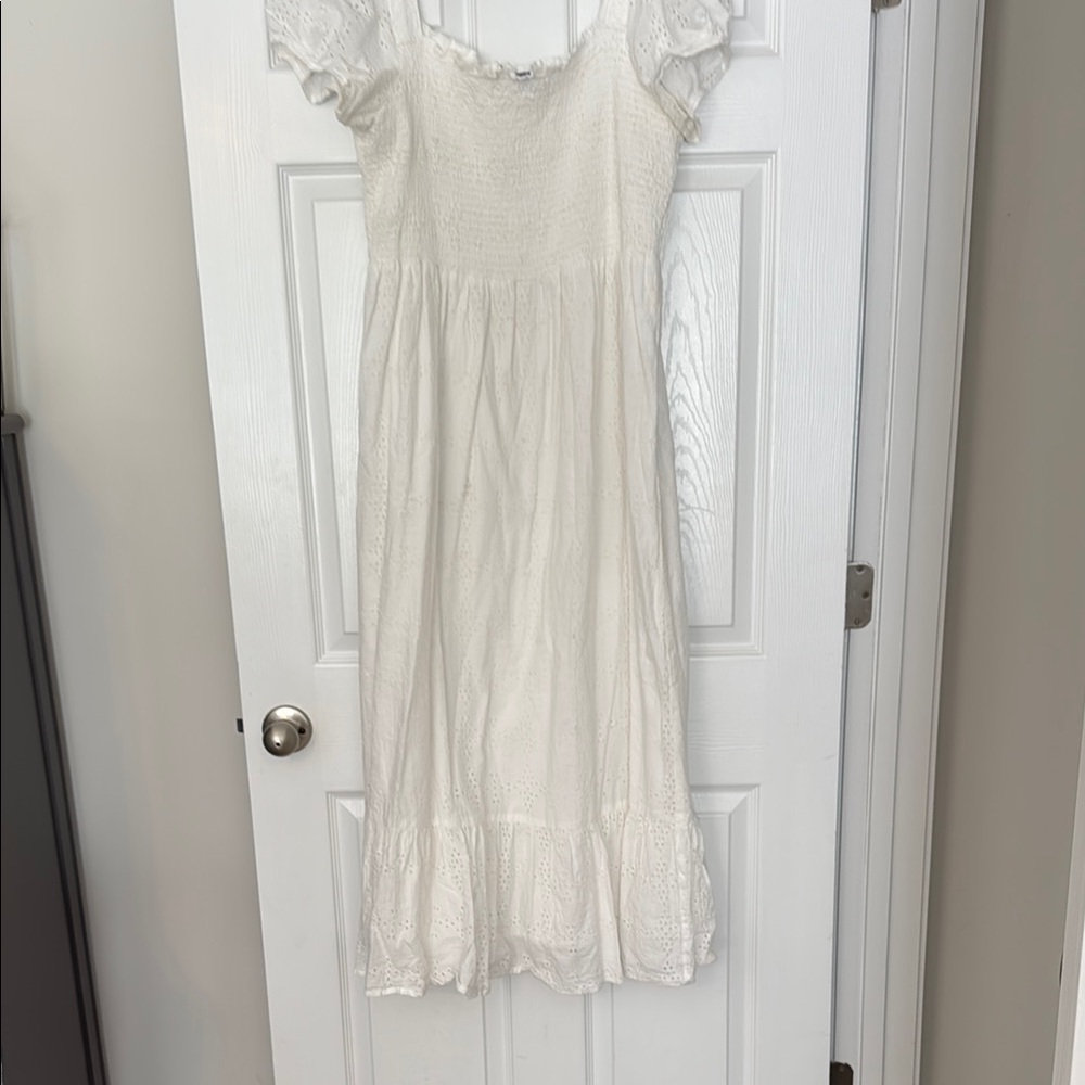 Maison Me White Eyelet Maxi Dress
